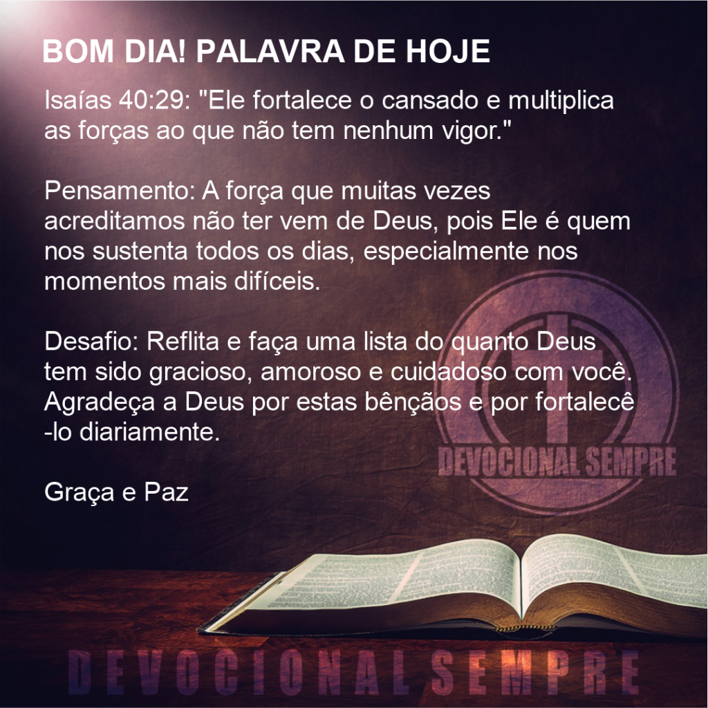 A Força que Vem de Deus