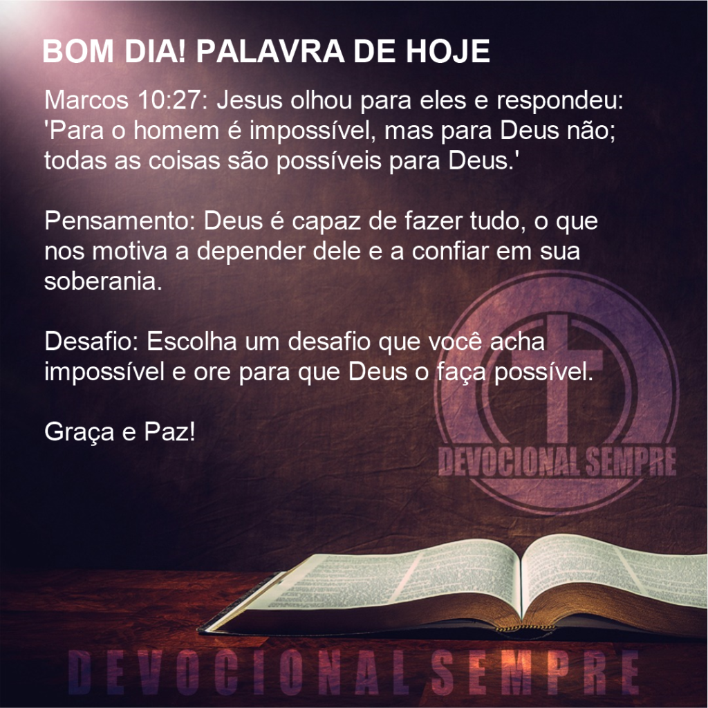 Tudo é Possível para Deus