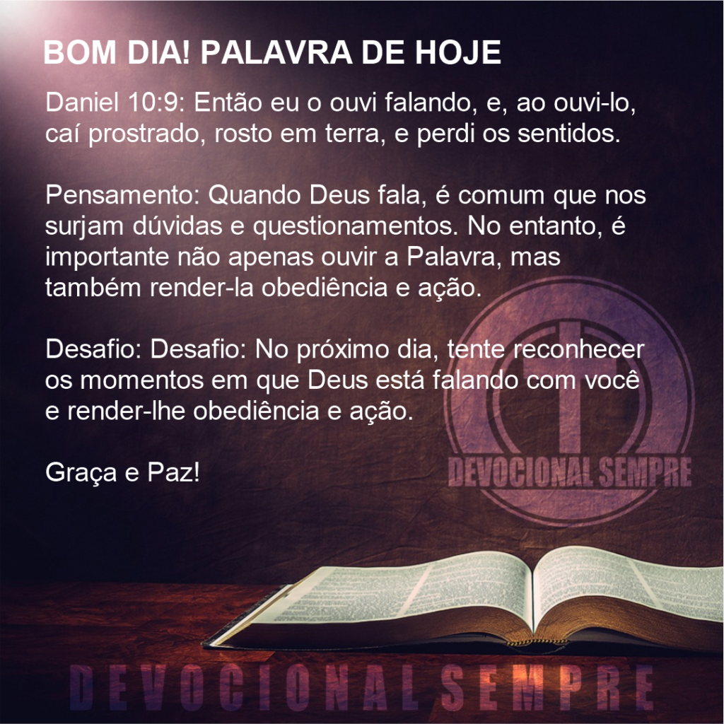 Quando Deus fala, eu presto atenção