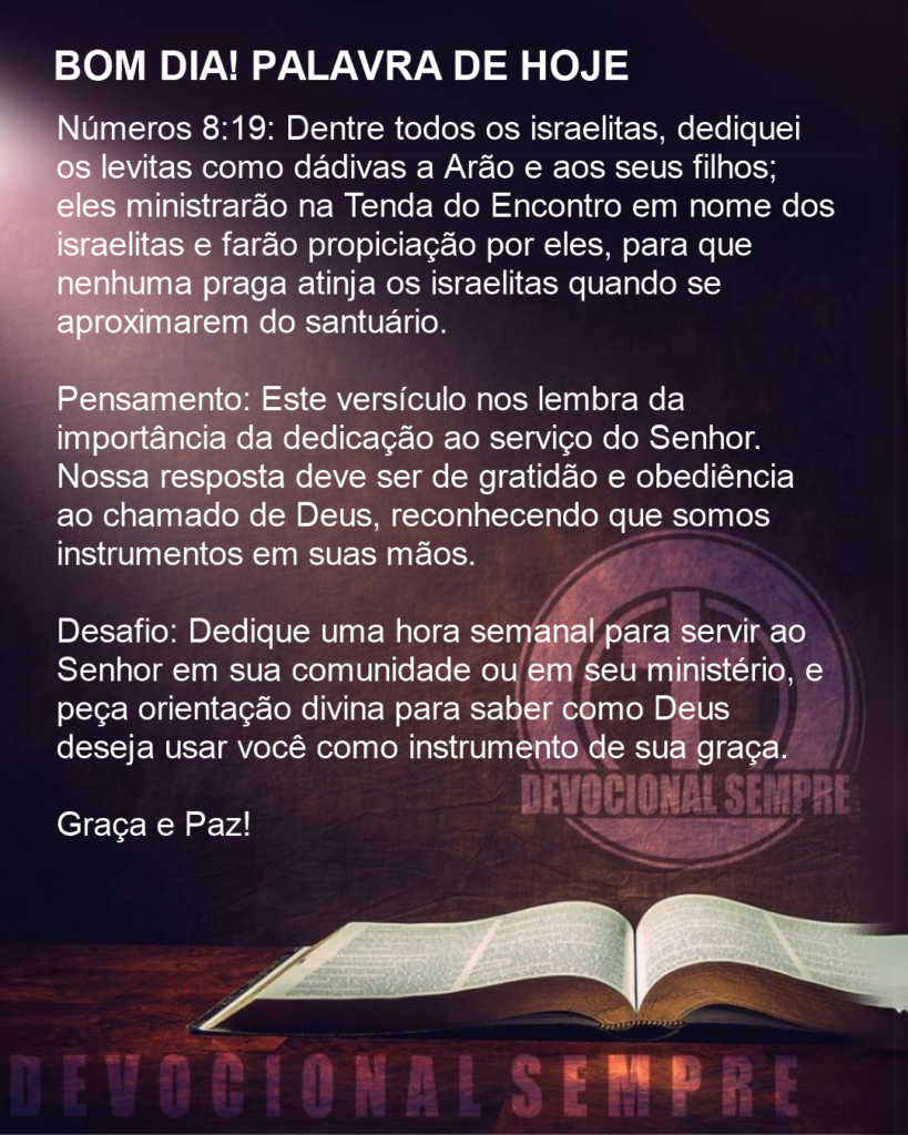 Dedicação ao Serviço do Senhor