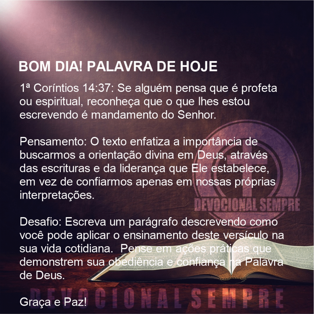 Em Obediência ao Senhor