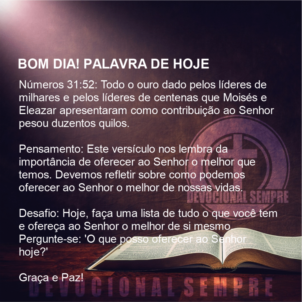 Oferecendo o melhor ao Senhor