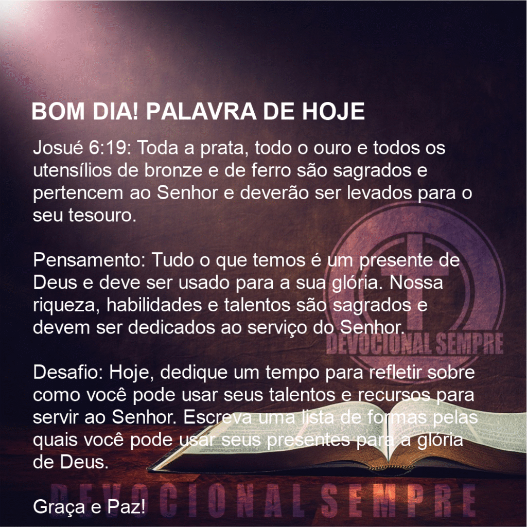 Ofereça ao Senhor o que é dele