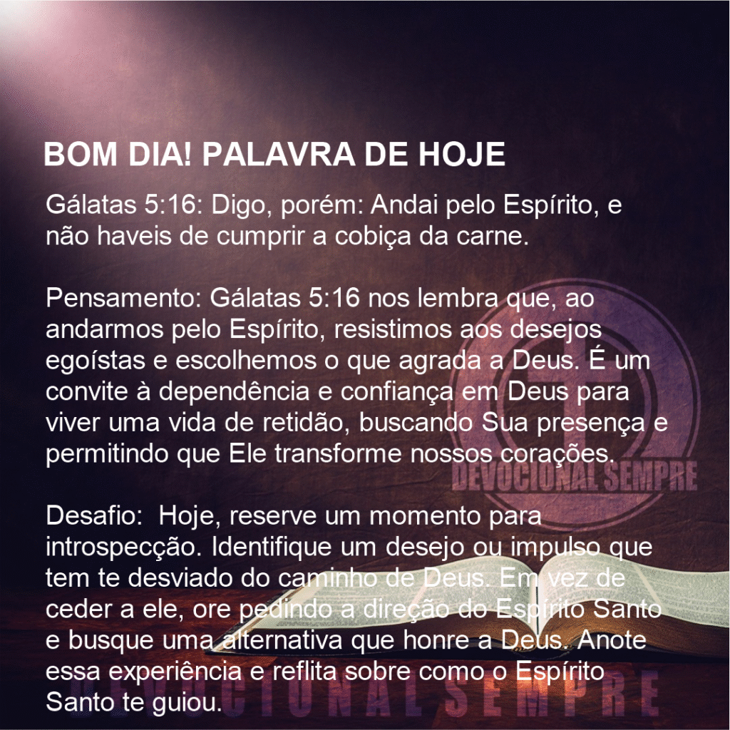 Guiado pelo Espírito, Livre da Cobiça