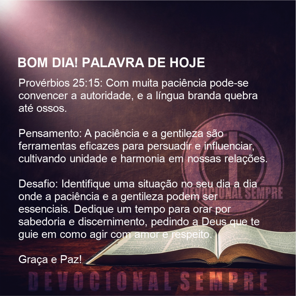 Paciência e Palavras Brandas