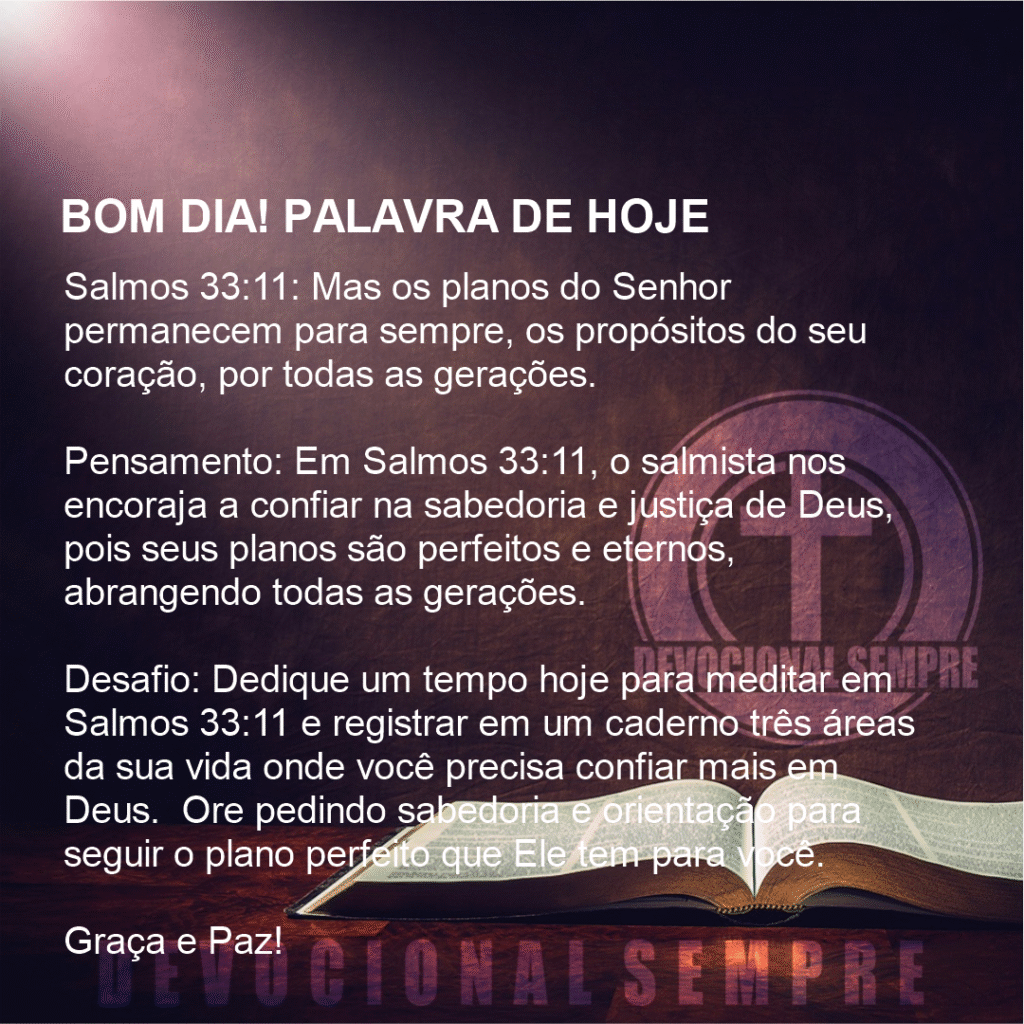 O Plano Perfeito de Deus