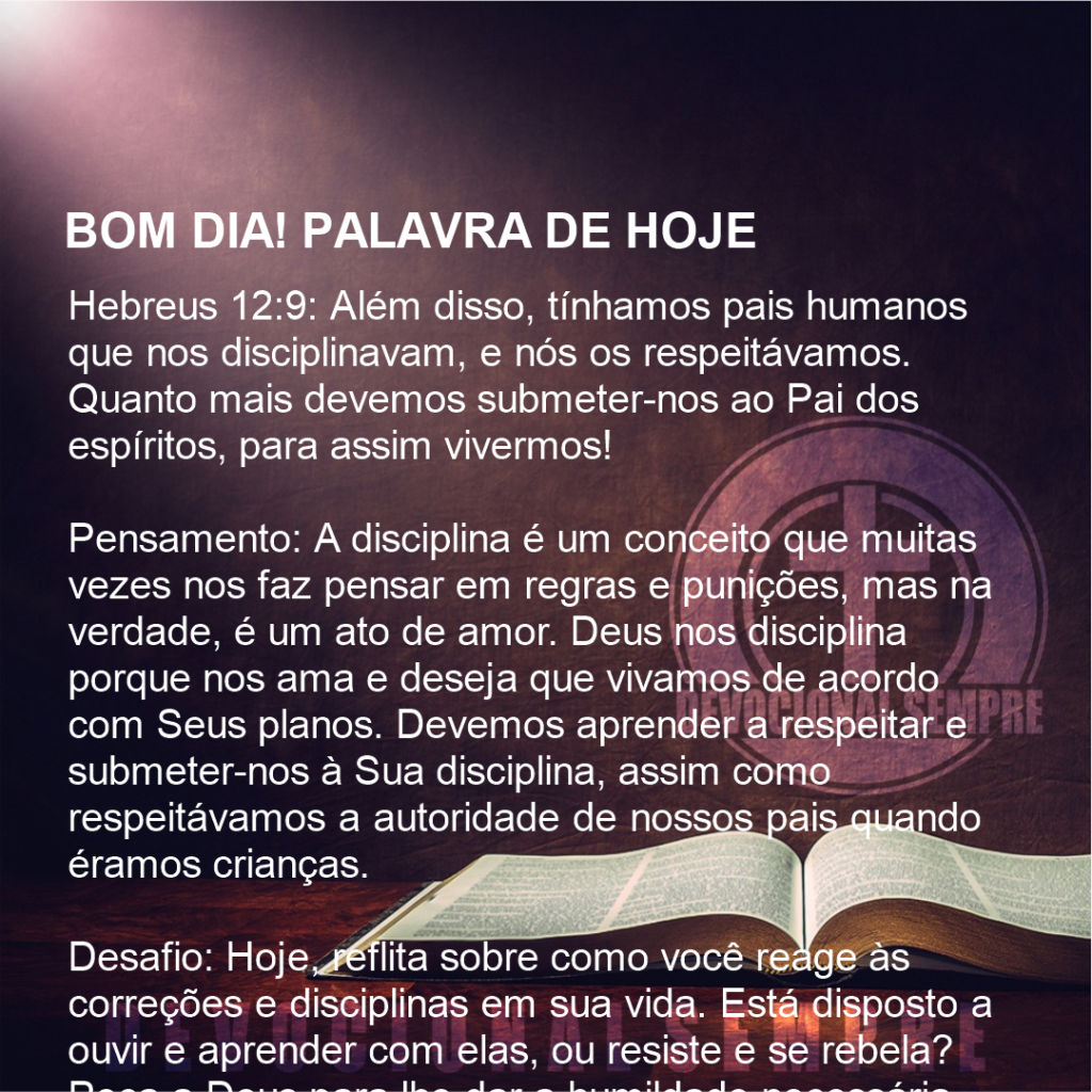 Submissão e Disciplina: Caminho para a Vida