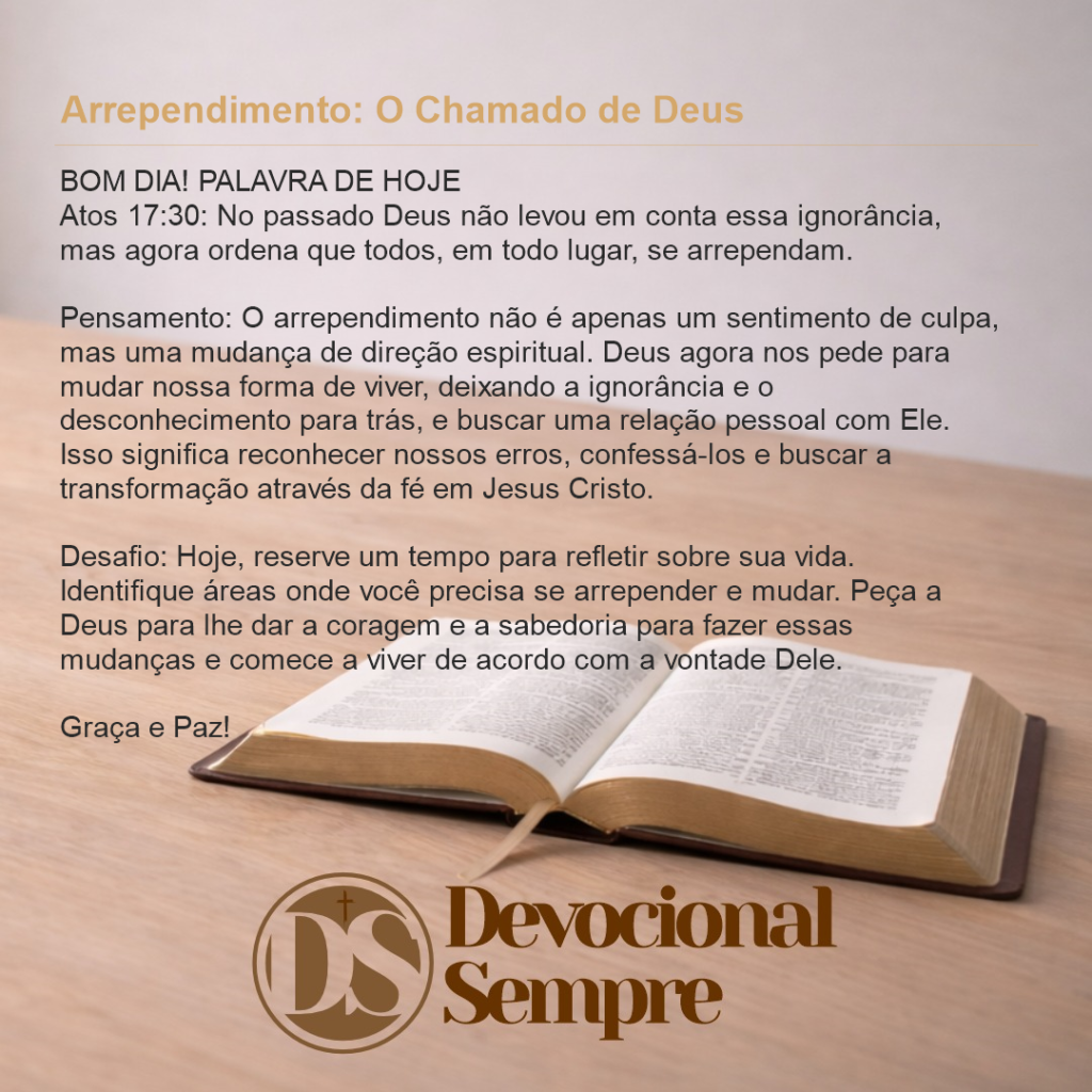Arrependimento: O Chamado de Deus