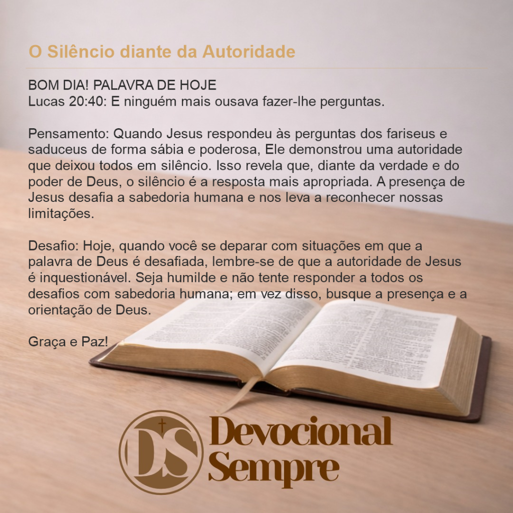 O Silêncio diante da Autoridade