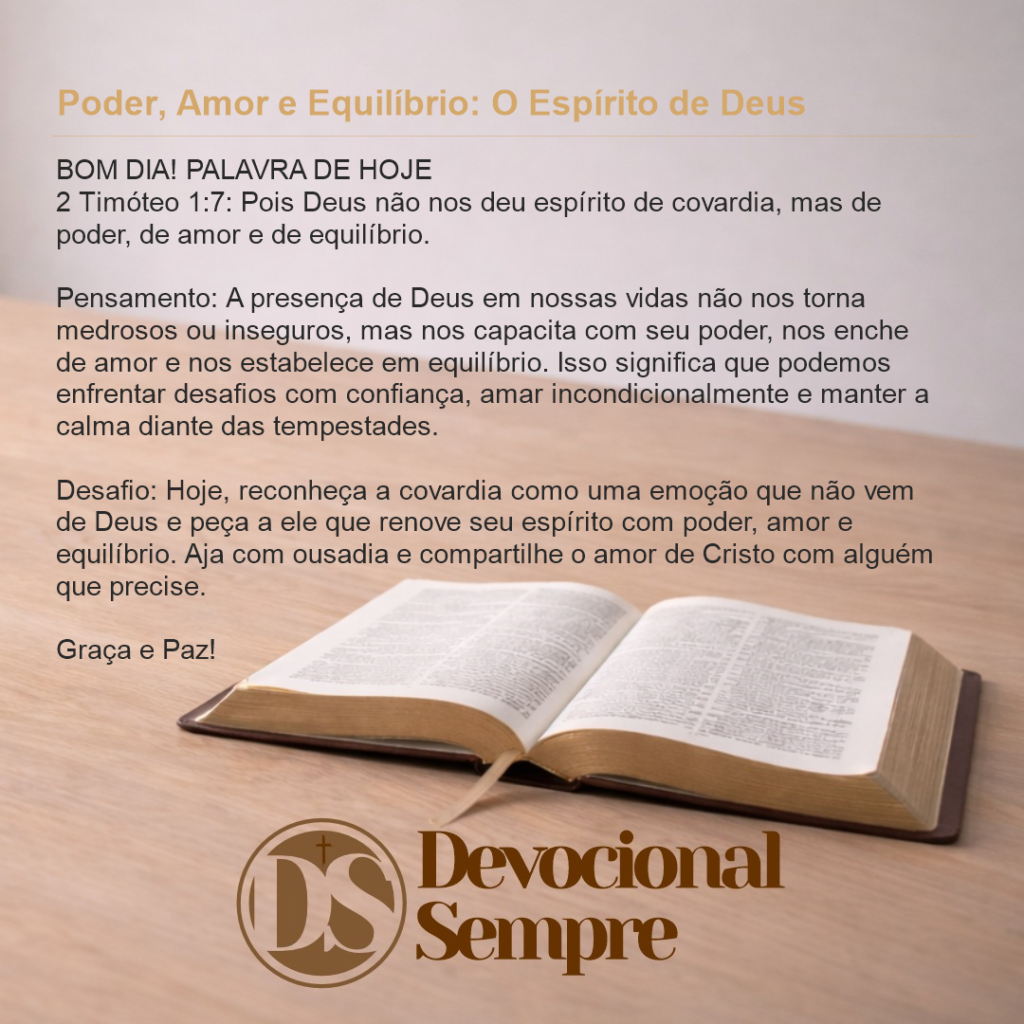 Poder, Amor e Equilíbrio: O Espírito de Deus
