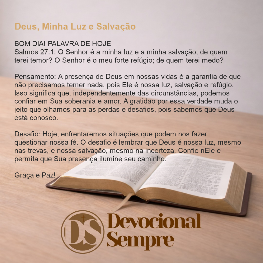 Deus, Minha Luz e Salvação